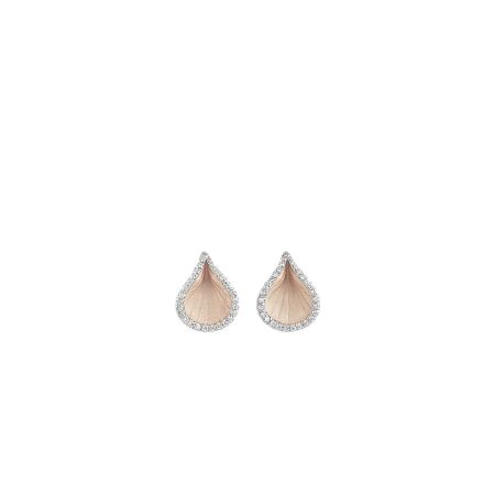 Boucles d'oreilles Goccia Natural Beige Gold avec Diamants