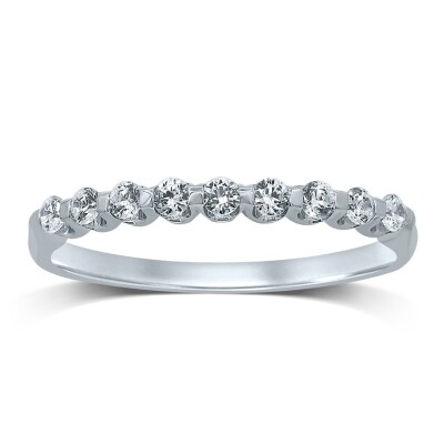 WHN Alliances Serties Swiss 9 Diamants Demi-Tour 0,33ct