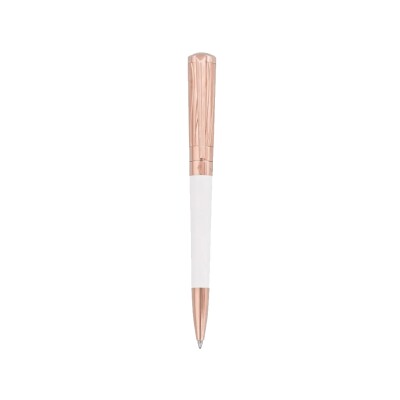 STYLO BILLE LIBERTÉ LAQUE BLANCHE ET OR ROSE