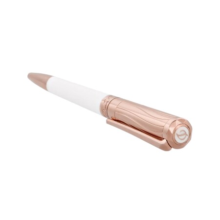 STYLO BILLE LIBERTÉ LAQUE BLANCHE ET OR ROSE