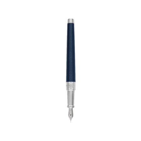 STYLO PLUME LINE D MEDIUM BLEU ET ARGENT