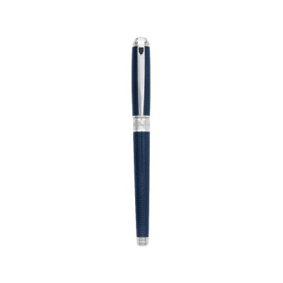 STYLO PLUME LINE D MEDIUM BLEU ET ARGENT