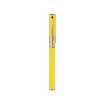 STYLO ROLLER D-INITIAL LAQUE JAUNE ET DORÉ