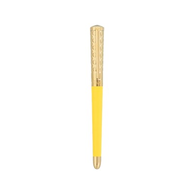 STYLO ROLLER LIBERTE LAQUE JAUNE ET OR JAUNE