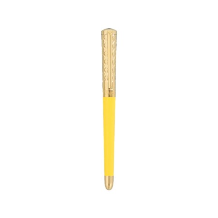 STYLO ROLLER LIBERTE LAQUE JAUNE ET OR JAUNE