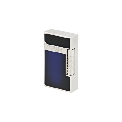 BRIQUET LE NEW GRAND DUPONT LAQUE BLEUE ET PALLADIUM