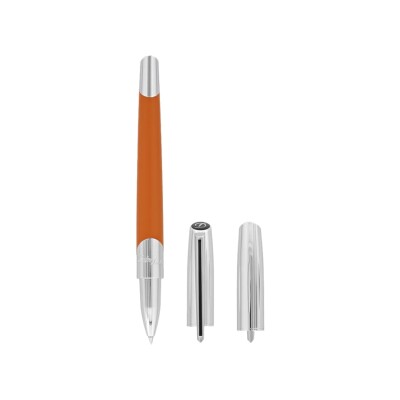 STYLO ROLLER ARGENTE ET ORANGE MAT