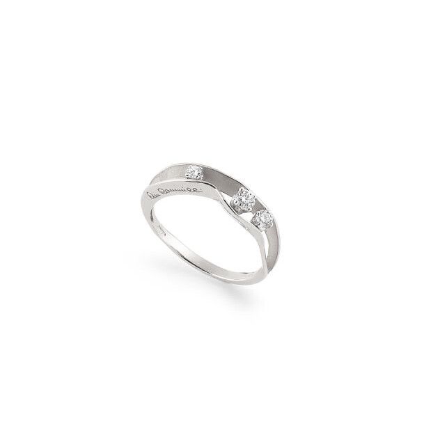 Bague série Dune, or glace blanc 18 carats avec diamants