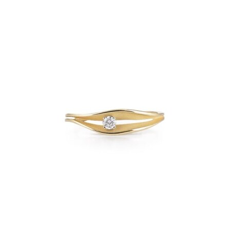 Bague empilable série Dune, or jaune 18Kt Sunrise avec diamant