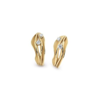 Boucles d'oreilles série Dune, or jaune 18 carats Sunrise avec diamants