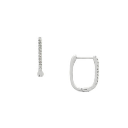 Boucles d’oreilles Or blanc 1.20 g 20 Diamants 0.06 cts