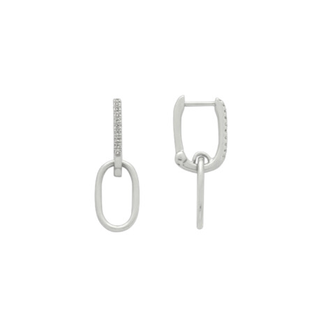 Boucles d’oreilles Or blanc 2.30 g 20 Diamants 0.07 cts