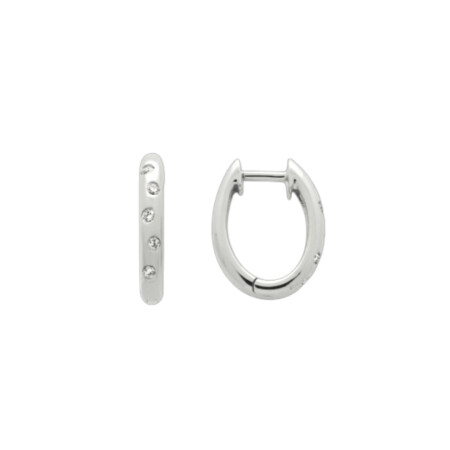 Boucles d’oreilles Or blanc 2.50 g 10 Diamants 0.09 cts