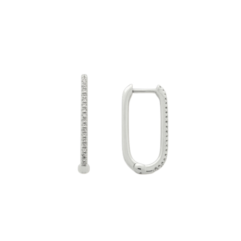 Boucles d’oreilles Or blanc 2.20 g 40 Diamants 0.11 cts