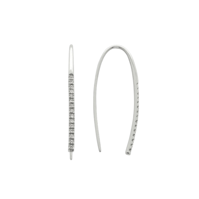 Boucles d’oreilles Or blanc 1.50 g 30 Diamants 0.15 cts