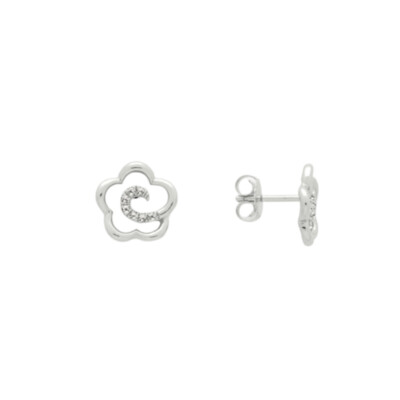 Boucles d’oreilles Or blanc 1.60 g 14 Diamants 0.06 cts