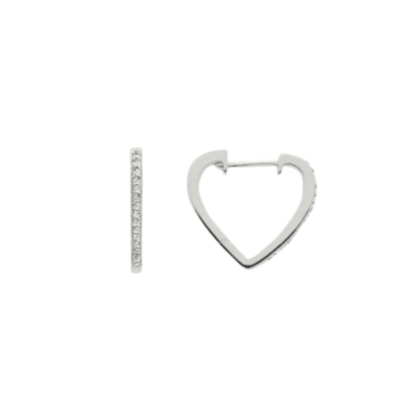 Boucles d’oreilles Or blanc 2.10 g 30 Diamants 0.10 cts