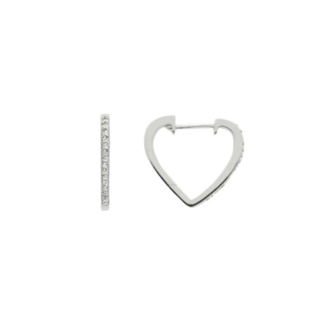 Boucles d’oreilles Or blanc 2.10 g 30 Diamants 0.10 cts