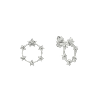 Boucles d’oreilles Or blanc 1.70 g 22 Diamants 0.11 cts