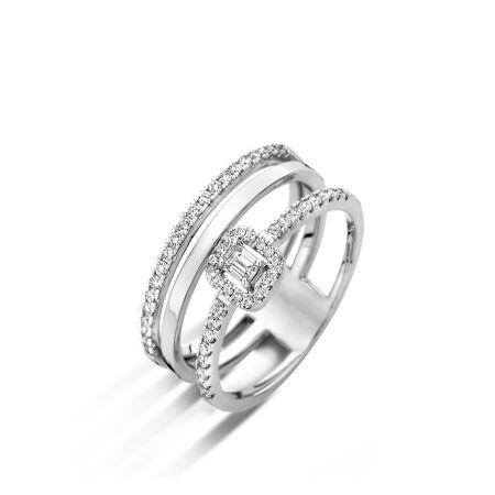 Bague multiples anneaux Au750 Or blanc 18 ct