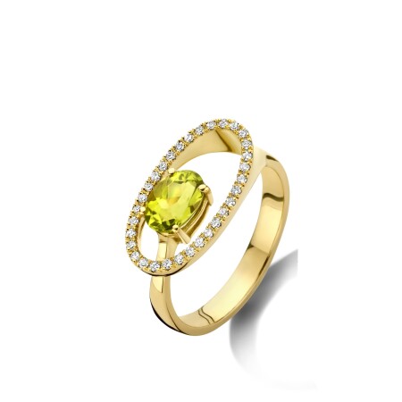 Bague avec motif Au750 Or jaune 18 ct