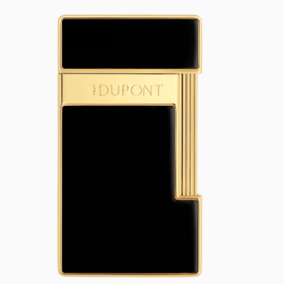 Briquet Slimmy – Laque noire et finitions dorées