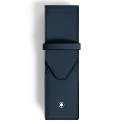 Étui pour 2 Instruments d'Écriture Montblanc Cuir Bleu