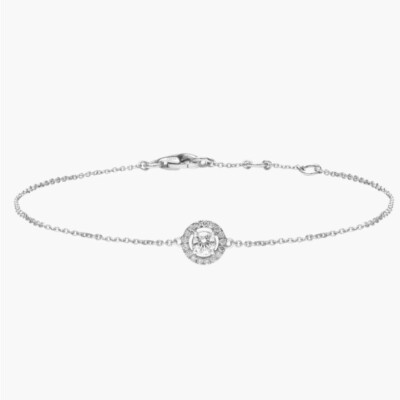 Bracelet chaîne diamant rond pavé