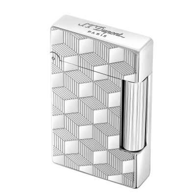 Briquet Guilloché argenté Cube