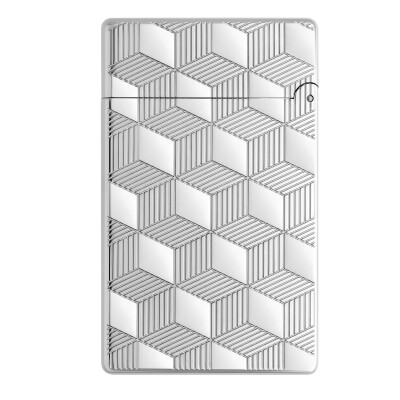 Briquet Guilloché argenté Cube