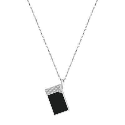 Briquet laqué argenté lighter necklace