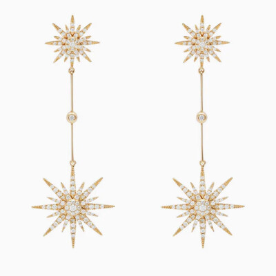 Longues Boucles d'Oreilles Soleil