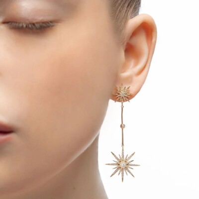 Longues Boucles d'Oreilles Soleil