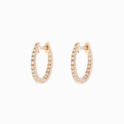 Créoles Graphique Petit Modèle en or et diamants