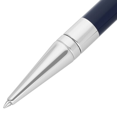 Stylo bille S.T. Dupont D-Initial bleu-chrome