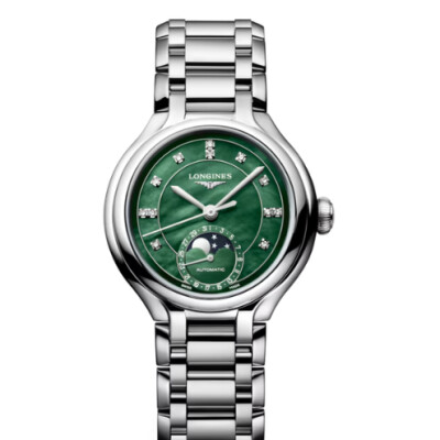 LONGINES PRIMALUNA MOONPHASE FOND VERT