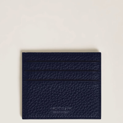 Porte-Cartes 6cc en Cuir Grainé Bleu nuit