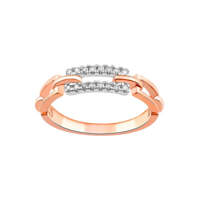 Bague Links en Or et Diamants – Élégance Contemporaine