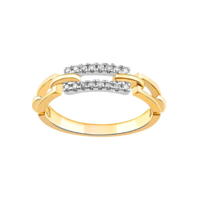 Bague Links en Or et Diamants – Élégance Contemporaine