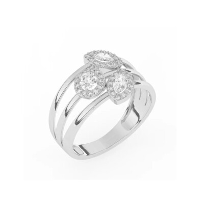Bague Tendance en Or et Diamants