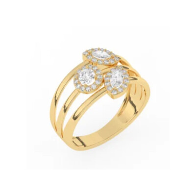 Bague Tendance en Or et Diamants