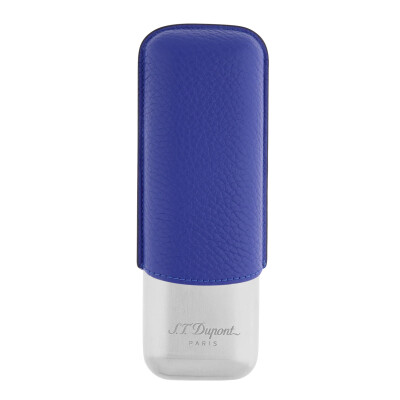 Etui Cuir bleu indigo - 2 cigares