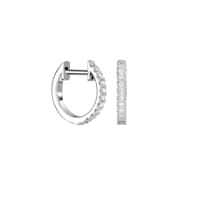 Créoles pavé en or gris 18 carats et diamants naturels