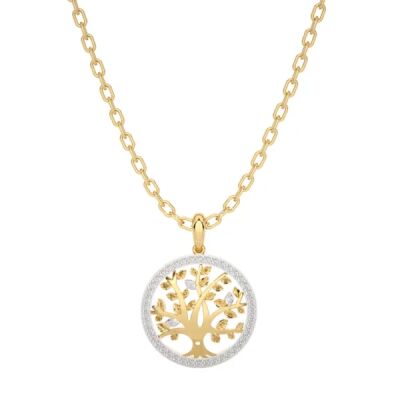 Pendentif Arbre de Vie en or gris 18 carats et diamants naturel