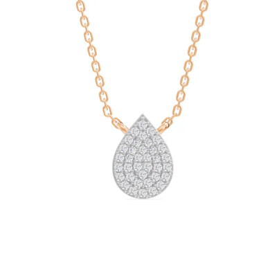 Collier pavé poire en platine 950 et diamants naturel