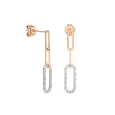 Boucles d'oreilles Links en or gris 18 carats et diamants naturel