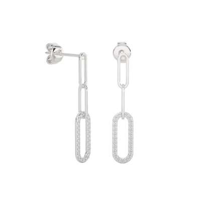 Boucles d'oreilles Links en or gris 18 carats et diamants naturel