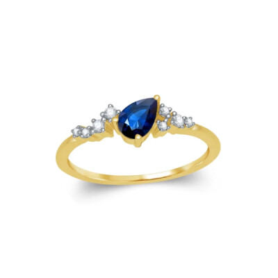 Bague saphir et diamants en or gris