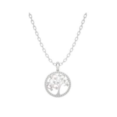 Pendentif Arbre de Vie en or gris diamants naturel