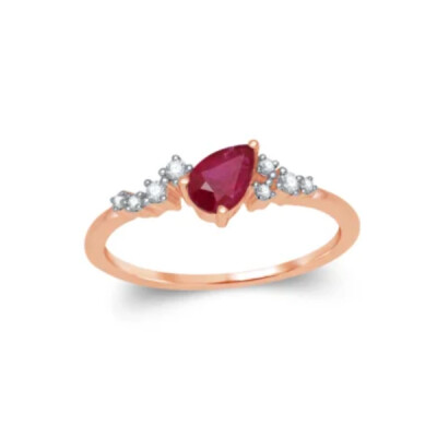 Bague rubis et diamants en or 18 carats